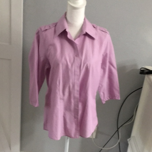Coldwater Creek no iron, light purple button down shirt. Size 12 - Picture 1 of 13
